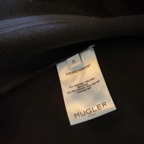 NEW Mugler‎ Black Long Sleeve Corset Sheath Midi Dress S - Picture 7 of 8